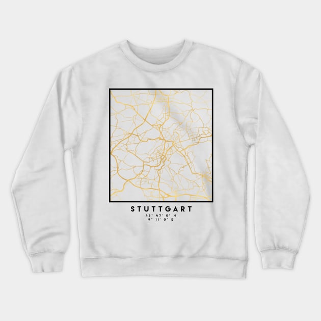 STUTTGART GERMANY CITY STREET MAP ART Crewneck Sweatshirt by deificusArt